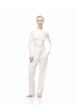 Pantalón Regular Tiro Medio Blanco Mujer Blanco de Gef
