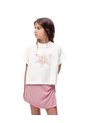 Camiseta Regular Algodón Blanca Estampada Niña Blanco de Gef