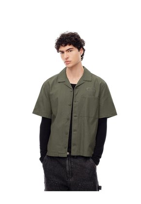 Camisa Manga Corta Boxy Algodón Café Hombre Cafe