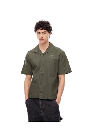 Camisa Manga Corta Boxy Algodón Café Hombre Cafe