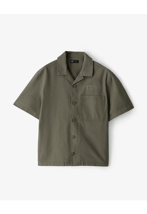 Camisa Manga Corta Boxy Algodón Café Hombre Cafe