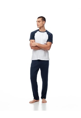 Camiseta + Pantalón De Pijama Algodón Hombre Azul Gef