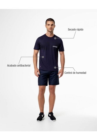 Camiseta Deportiva Control Humedad Azul Hombre Azul Gef