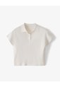 Polo Regular Tejido De Punto Blanca Mujer Blanco de Gef