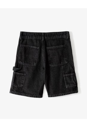 Bermuda Regular Denim Negro Niño Azul