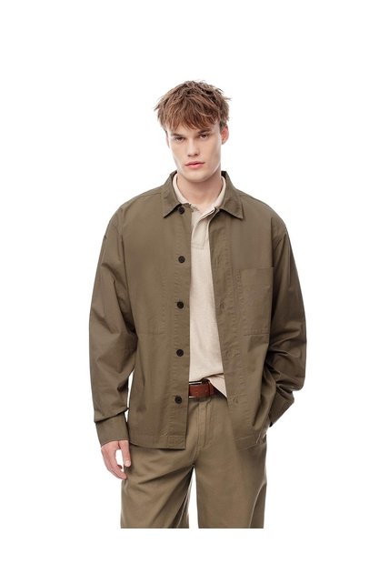Camisa Overshirt Algodón Habana Hombre Marron