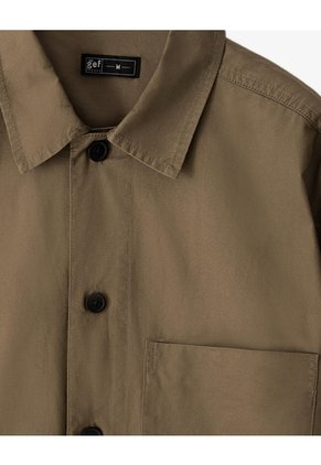 Camisa Overshirt Algodón Habana Hombre Marron