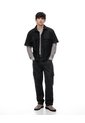 Camisa Manga Corta Loose Denim Negra Hombre Negro de Gef