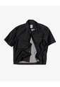 Camisa Manga Corta Loose Denim Negra Hombre Negro de Gef