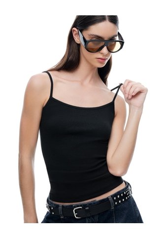 Camisilla Slim Algodón Negra Mujer Negro Gef