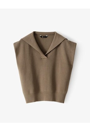 Chaleco Oversize Tejido Café Mujer Cafe