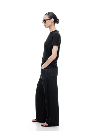 Jean Baggy Tiro Medio Negro Mujer Negro Gef