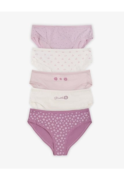 5 Pantys Clasico Punto Tiro Medio Surtido Niña Multicolor