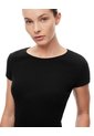 Camiseta Slim Algodón Negra Mujer Negro de Gef