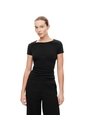 Camiseta Slim Algodón Negra Mujer Negro de Gef