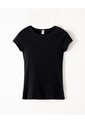 Camiseta Slim Algodón Negra Mujer Negro de Gef