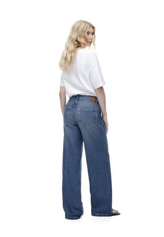 Jean Straight Tiro Medio Indigo Mujer Azul Oscuro Gef