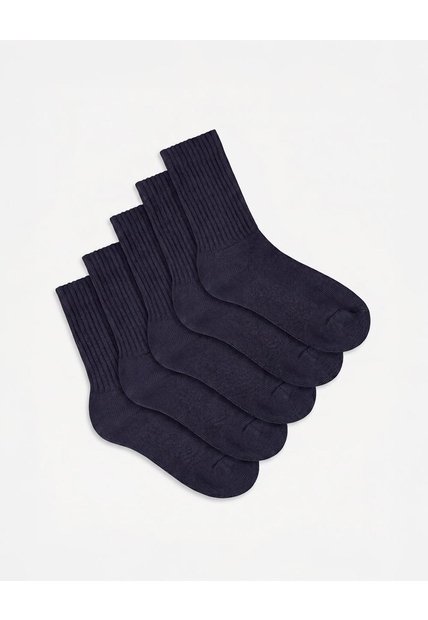 5 Pares De Medias Largas Azules Niño Azul