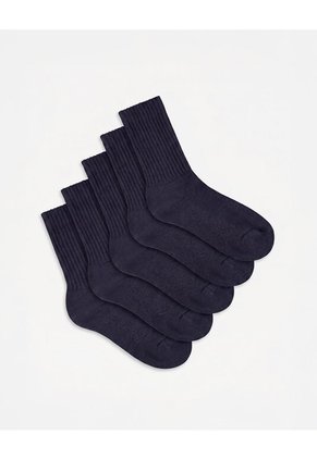 5 Pares De Medias Largas Azules Niño Azul