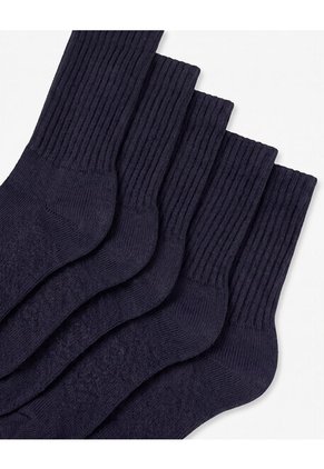 5 Pares De Medias Largas Azules Niño Azul