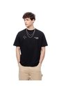 Camiseta Regular Algodón Estampada Hombre Negro de Gef