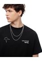 Camiseta Regular Algodón Estampada Hombre Negro de Gef