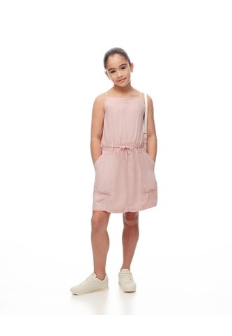 Vestido Corto Rosado Niña Rosa Gef