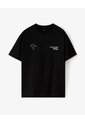 Camiseta Regular Algodón Estampada Hombre Negro de Gef