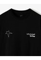 Camiseta Regular Algodón Estampada Hombre Negro de Gef