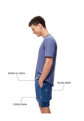 Pantaloneta Deportiva Ciclista Interno Azul Hombre Azul Gef