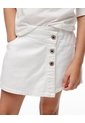 Falda Short Denim Blanca Niña Blanco de Gef