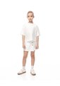 Falda Short Denim Blanca Niña Blanco de Gef