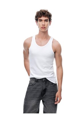 Camisilla Slim Algodón Blanca Hombre Blanco