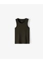 Camiseta Esqueleto Slim Rib Algodón Verde Mujer Verde de Gef