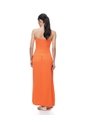 Vestido Largo Strapless Silueta A Naranja Mujer Naranja de Gef