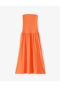 Vestido Largo Strapless Silueta A Naranja Mujer Naranja de Gef