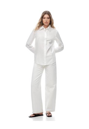 Camisa Manga Larga Regular Blanca Mujer Blanco
