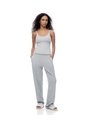 Camiseta Manga Sisa Slim Rib Algodón Gris Mujer Gris de Gef