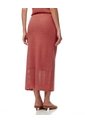 Falda Midi Tejida Calada Terracota Mujer Marron de Gef
