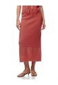 Falda Midi Tejida Calada Terracota Mujer Marron de Gef