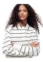 Buzo Tipo Polo Regular Rayas Mujer Blanco de Gef