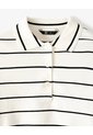 Buzo Tipo Polo Regular Rayas Mujer Blanco de Gef