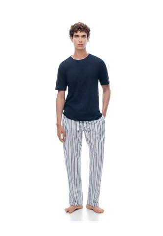 Pijama Relaxed Manga Corta Azul Con Rayas Hombre Azul Gef