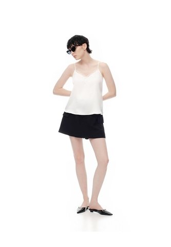 Falda Short Tiro Alto Negra Mujer Negro Gef