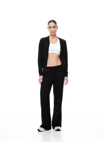 Pantalón Relax Tiro Medio Algodón Negro Mujer Negro Gef