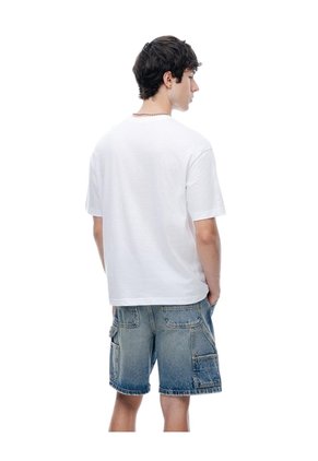 Camiseta Manga Corta Regular Estampado Blanca Hombre Blanco