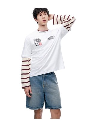 Camiseta Manga Corta Regular Estampado Blanca Hombre Blanco