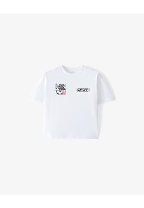 Camiseta Manga Corta Regular Estampado Blanca Hombre Blanco