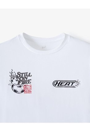 Camiseta Manga Corta Regular Estampado Blanca Hombre Blanco