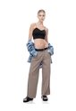 Crop Top Seamless Negra Mujer Negro de Gef